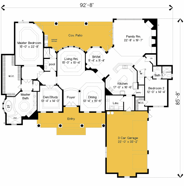 Traditional Floor Plan - Main Floor Plan #135-198