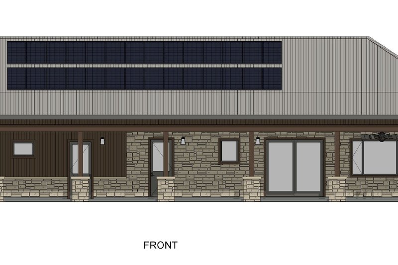 Architectural House Design - Exterior - Front Elevation 4 for Farmhouse House Plan #1069-25 - 2 bed, 2 bath