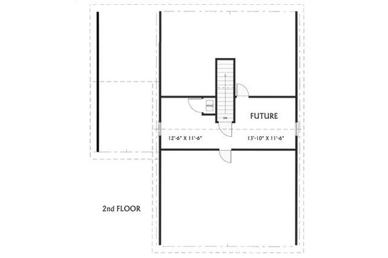 Floor Plan - Upper Floor for Farmhouse House Plan #44-119 - 3 bed, 1 bath