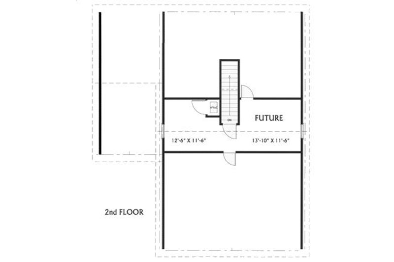 House Plan Design - Floor Plan - Upper Floor for Farmhouse House Plan #44-119 - 3 bed, 1 bath
