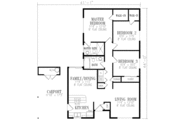 Adobe / Southwestern Style House Plan - 3 Beds 2 Baths 1121 Sq/Ft Plan #1-174 