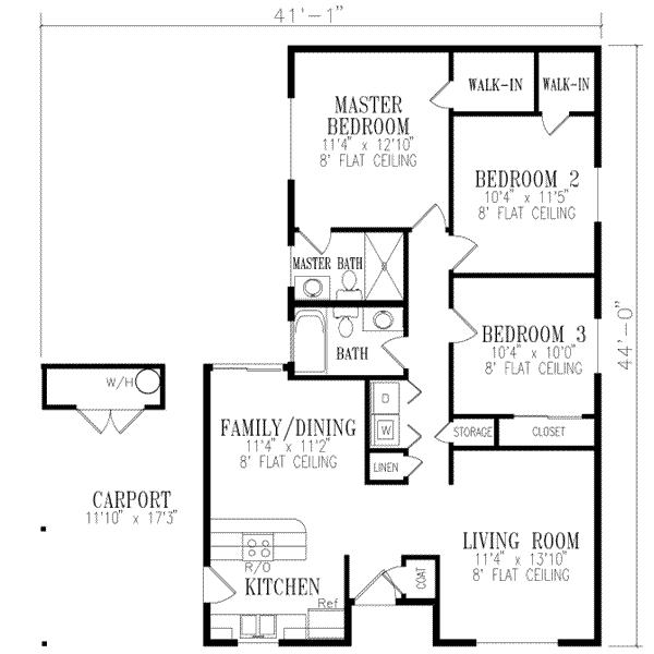 Adobe / Southwestern Floor Plan - Main Floor Plan #1-174