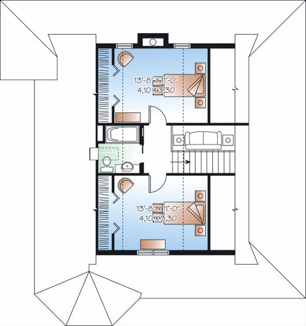Farmhouse Floor Plan - Upper Floor Plan #23-823
