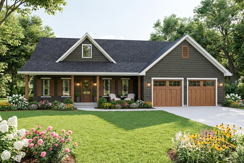 Dream House Plan - Exterior - Front Elevation 2 for Ranch House Plan #406-9669 - 3 bed, 2.5 bath