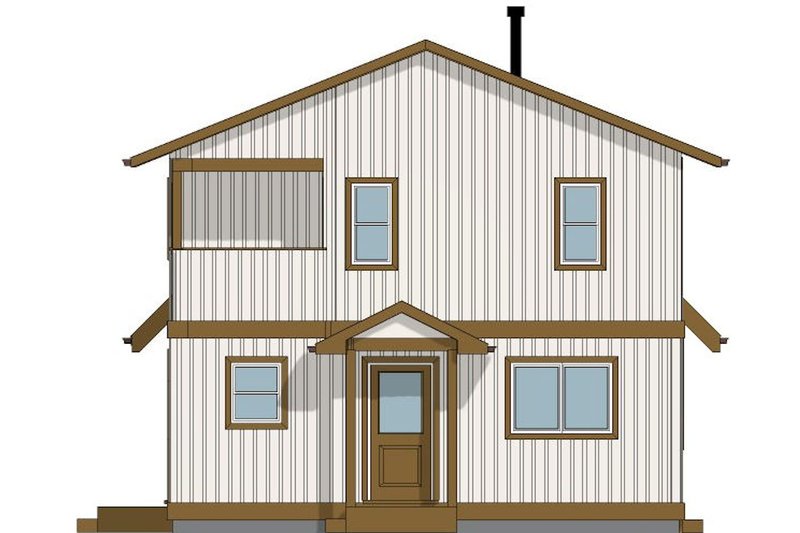 Dream House Plan - Exterior - Rear Elevation for Cabin House Plan #126-243 - 2 bed, 2 bath