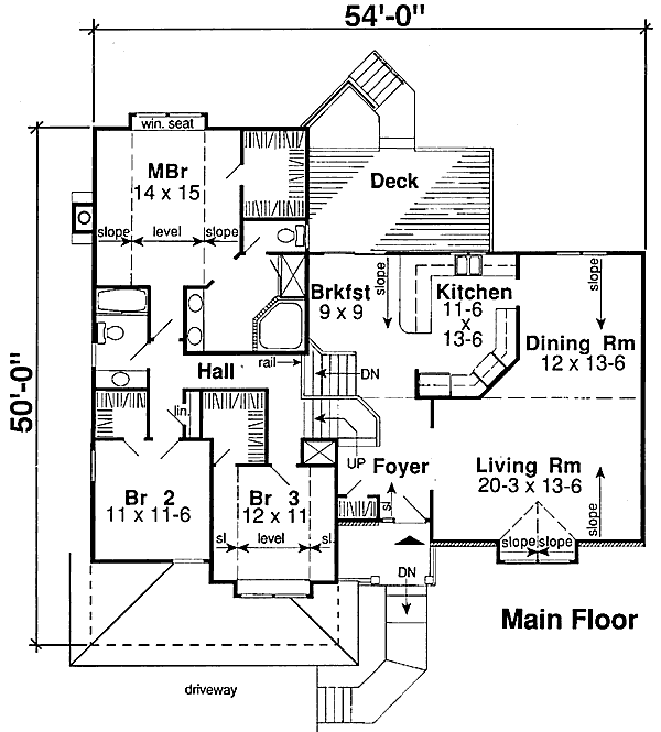 Traditional Floor Plan - Main Floor Plan #312-802
