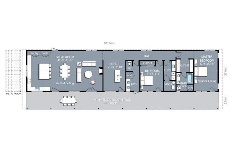Dream House Plan - Floor Plan - Main Floor for Ranch House Plan #888-2 - 2 bed, 2 bath