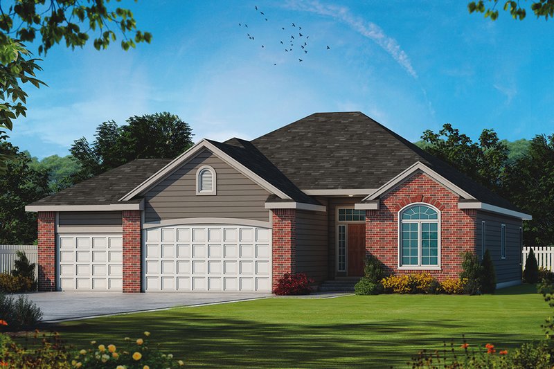 Home Plan - Exterior - Front Elevation 3 for Ranch House Plan #20-2255 - 2 bed, 2 bath