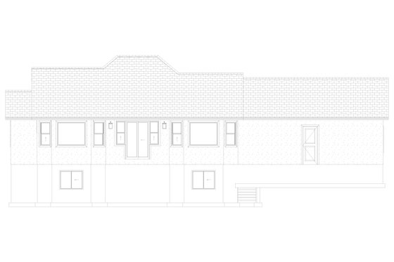 Exterior - Rear Elevation 2 for European House Plan #1060-468 - 2 bed, 2 bath