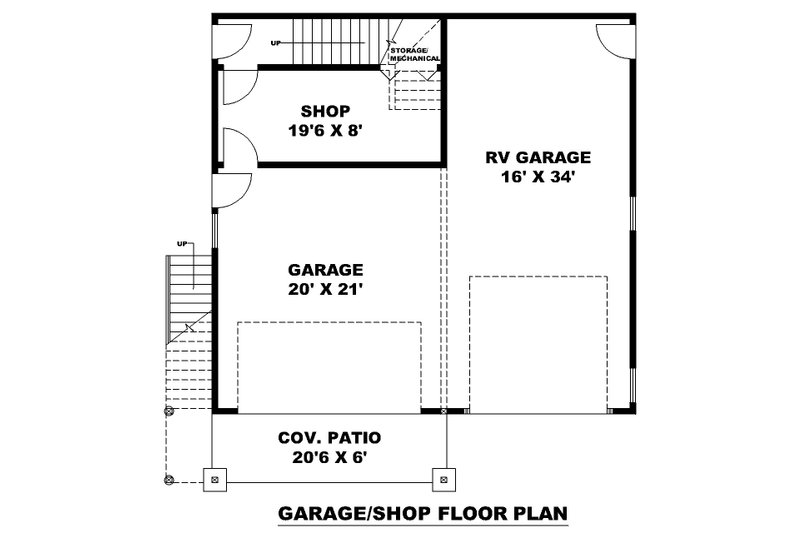 Architectural House Design - Floor Plan - Lower Floor for Craftsman House Plan #117-1058 - 1 bed, 1 bath