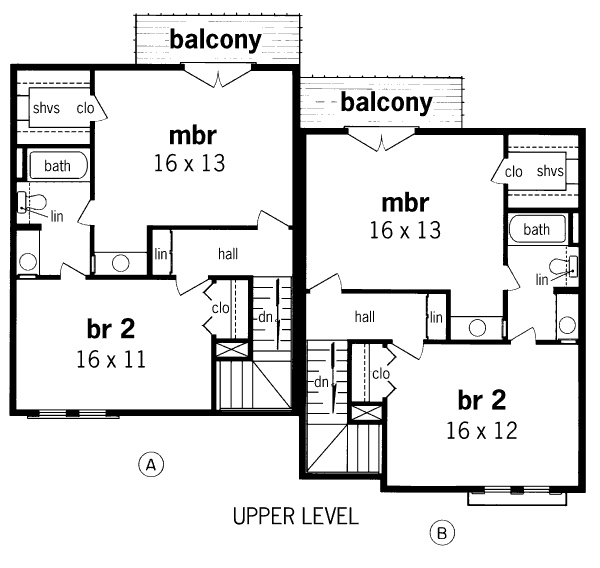 Home Plan - Traditional Floor Plan - Upper Floor Plan #45-297