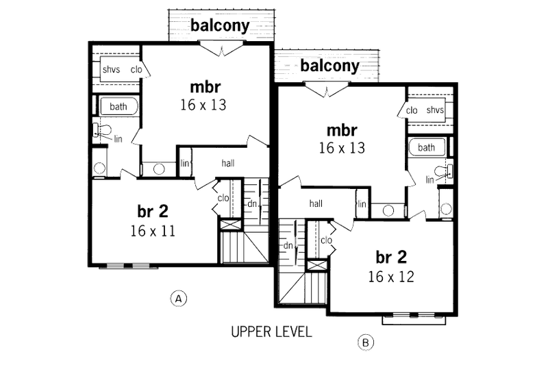 Dream House Plan - Floor Plan - Upper Floor for Traditional House Plan #45-297 - 2 bed, 1.5 bath