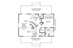 Floor Plan - Main Floor for Cabin House Plan #456-17 - 3 bed, 2 bath