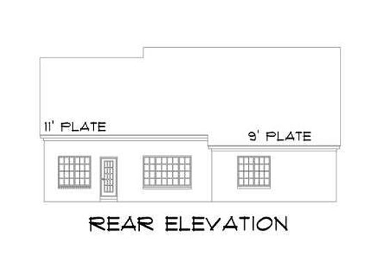 Exterior - Rear Elevation for Traditional House Plan #424-86 - 4 bed, 3 bath