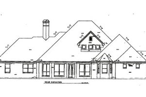 Exterior - Rear Elevation for European House Plan #141-219 - 4 bed, 3.5 bath