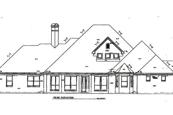 Exterior - Rear Elevation for European House Plan #141-219 - 4 bed, 3.5 bath