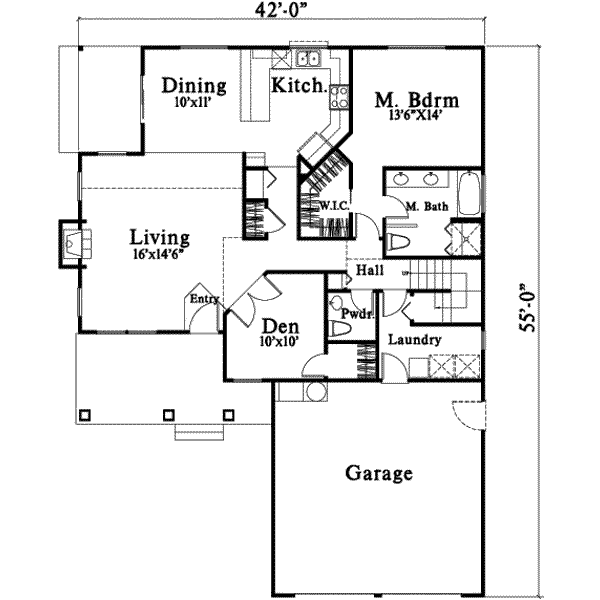 Traditional Floor Plan - Main Floor Plan #78-211