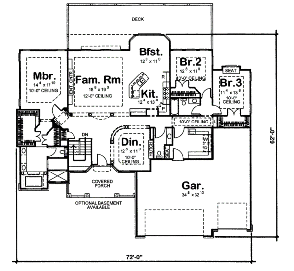 Traditional Style House Plan - 3 Beds 2.5 Baths 2483 Sq/Ft Plan #455 ...