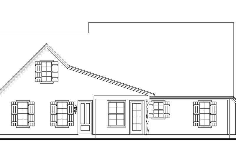 House Design - Exterior - Rear Elevation for Cottage House Plan #406-9662 - 3 bed, 2 bath