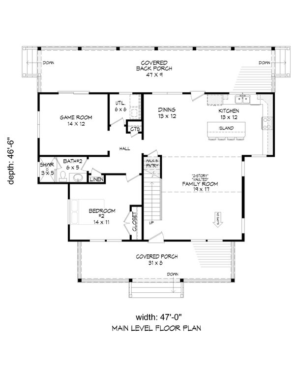 Traditional Floor Plan - Main Floor Plan #932-437