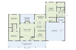 Floor Plan - Main Floor for Southern House Plan #17-1012 - 3 bed, 2 bath