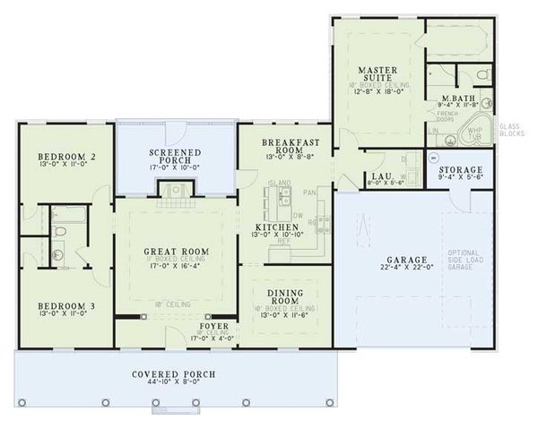 Southern Floor Plan - Main Floor Plan #17-1012