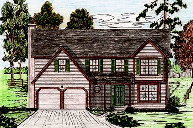 House Blueprint - Traditional Exterior - Front Elevation Plan #405-132