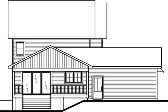 Exterior - Rear Elevation for Farmhouse House Plan #23-2771 - 3 bed, 2.5 bath