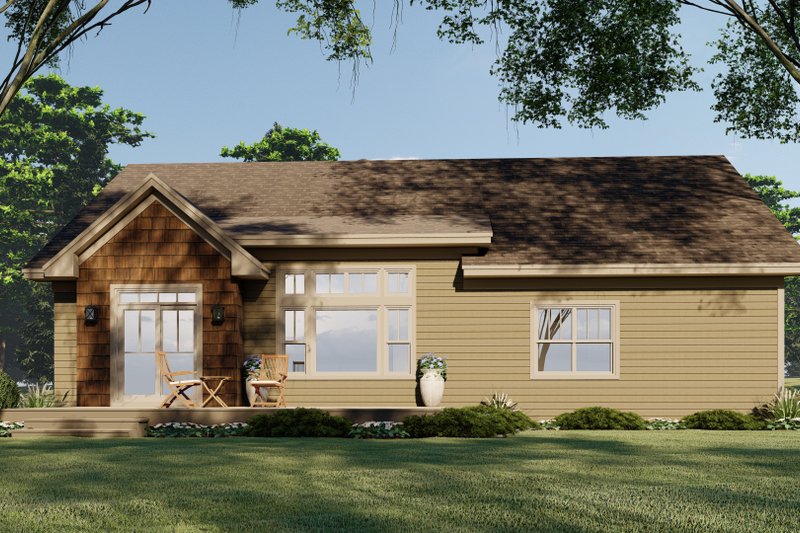 House Plan Design - Exterior - Rear Elevation 2 for Craftsman House Plan #51-1178 - 3 bed, 2 bath