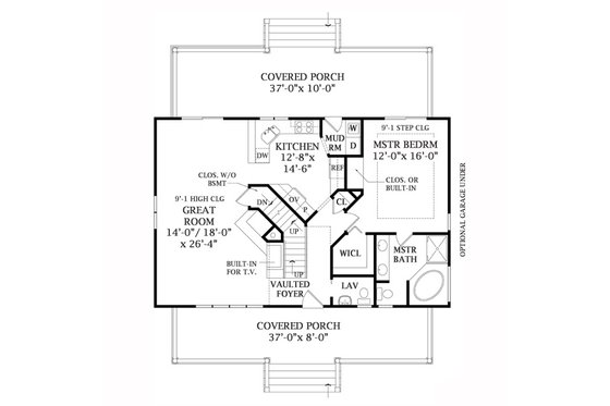 Floor Plan - Main Floor for Cottage House Plan #456-25 - 3 bed, 2.5 bath