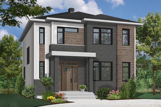 Exterior - Front Elevation 4 for Contemporary House Plan #23-2307 - 3 bed, 2 bath