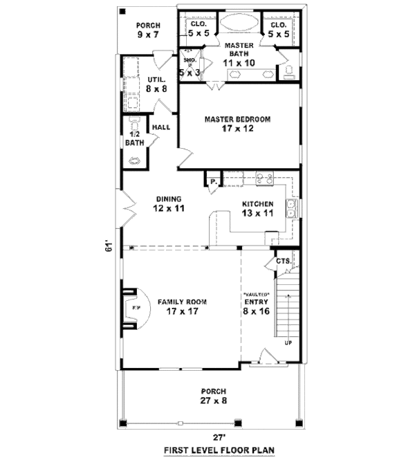 Cottage Floor Plan - Main Floor Plan #81-13791