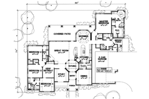 Floor Plan - Main Floor for European House Plan #472-17 - 4 bed, 3.5 bath