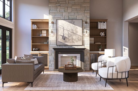 Interior - Family Room for Craftsman House Plan #455-212 - 2 bed, 2.5 bath