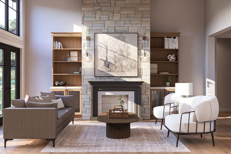 Dream House Plan - Interior - Family Room for Craftsman House Plan #455-212 - 2 bed, 2.5 bath