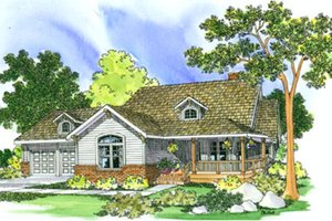 Country Exterior - Front Elevation Plan #124-217