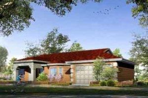 Architectural House Design - Adobe / Southwestern Exterior - Front Elevation Plan #1-1015