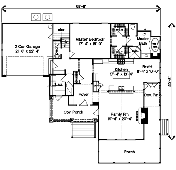 Bungalow Floor Plan - Main Floor Plan #135-201