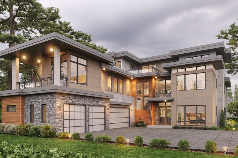 Dream House Plan - Contemporary Exterior - Front Elevation Plan #1066-256