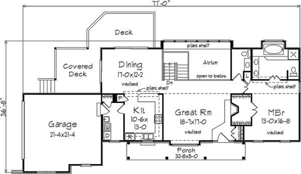 Architectural House Design - Country Floor Plan - Main Floor Plan #57-125