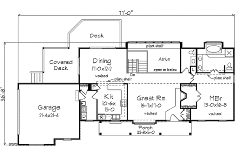 Dream House Plan - Floor Plan - Main Floor for Country House Plan #57-125 - 4 bed, 2.5 bath