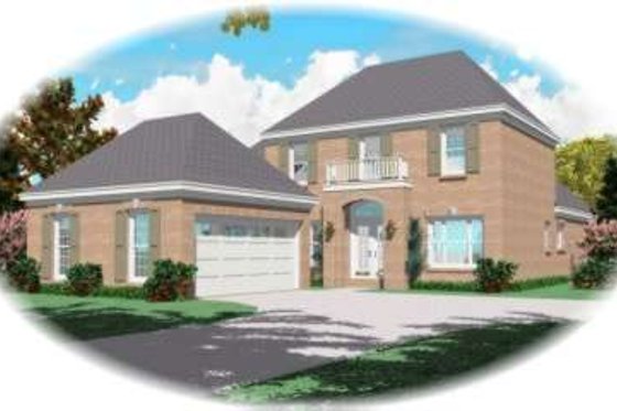 Exterior - Front Elevation for European House Plan #81-862 - 3 bed, 3 bath