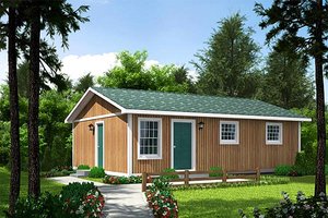 Cabin Exterior - Front Elevation Plan #312-404