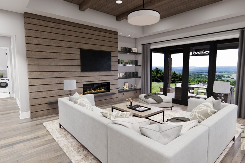 House Blueprint - Interior - Family Room 1 for Farmhouse House Plan #51-1228 - 3 bed, 2 bath