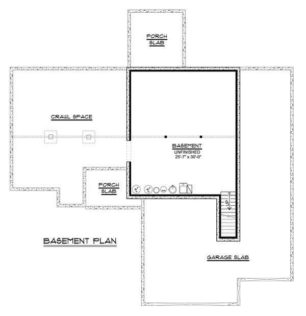 Craftsman Floor Plan - Lower Floor Plan #1064-79