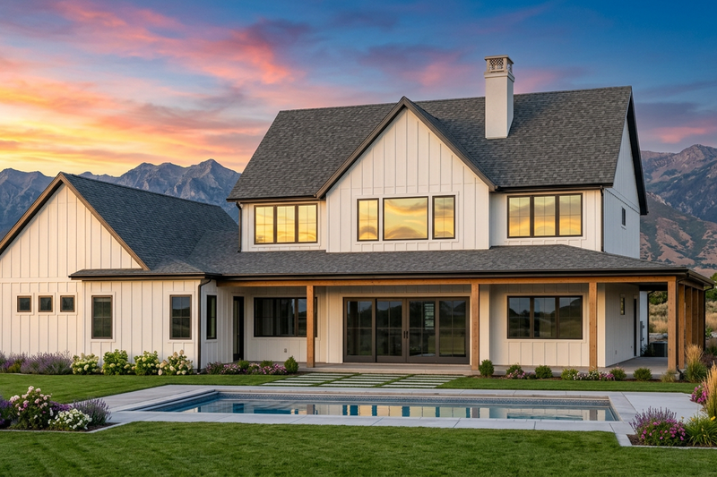 Architectural House Design - Exterior - Rear Elevation for Farmhouse House Plan #1096-200 - 5 bed, 5.5 bath