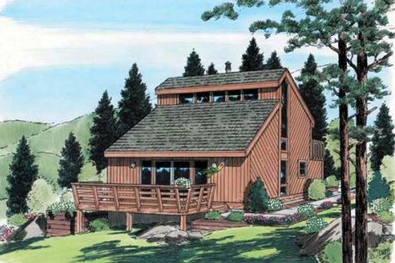 Exterior - Front Elevation for Contemporary House Plan #312-602 - 3 bed, 2 bath
