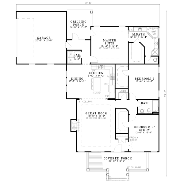 Southern Floor Plan - Main Floor Plan #17-535