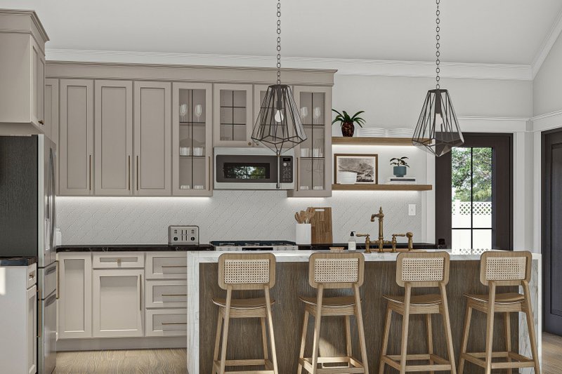 House Blueprint - Interior - Kitchen 1 for Cottage House Plan #455-522 - 1 bed, 1 bath