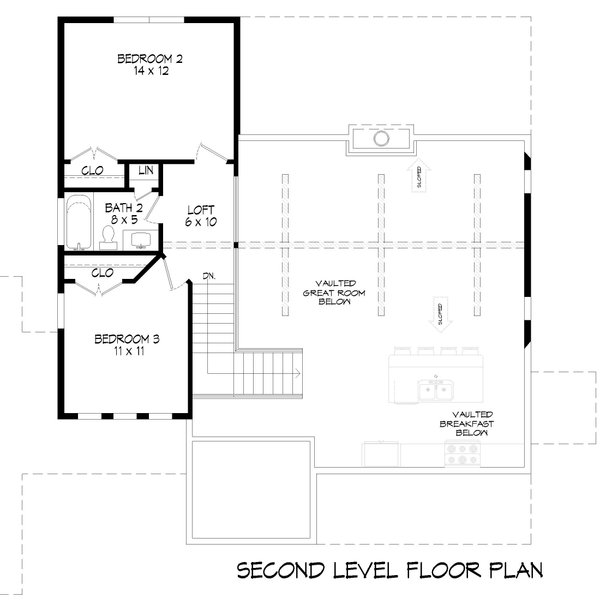 House Blueprint - Floor Plan - Upper Floor for Farmhouse House Plan #932-1415 - 3 bed, 2.5 bath